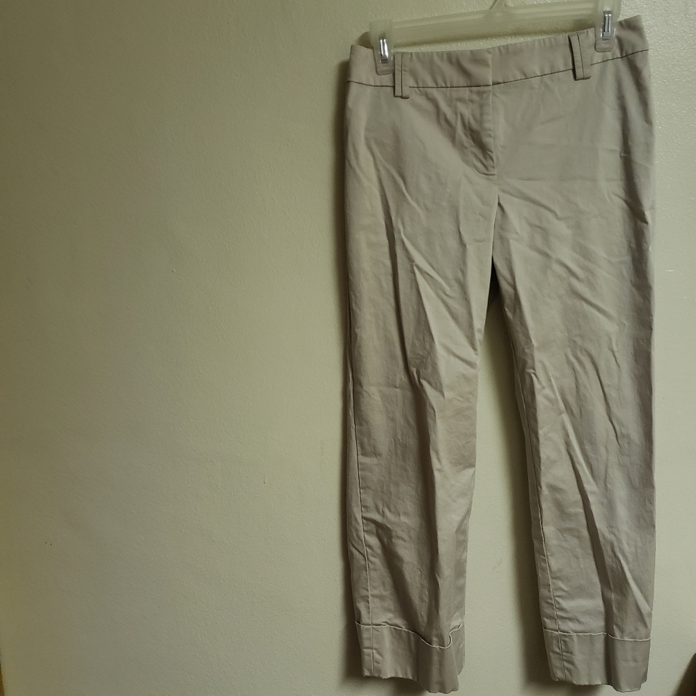 Ann Taylor LOFT Beige Straight Leg Cropped Pants